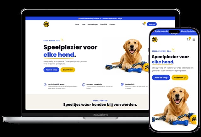 opashondenwinkel.nl, webshop